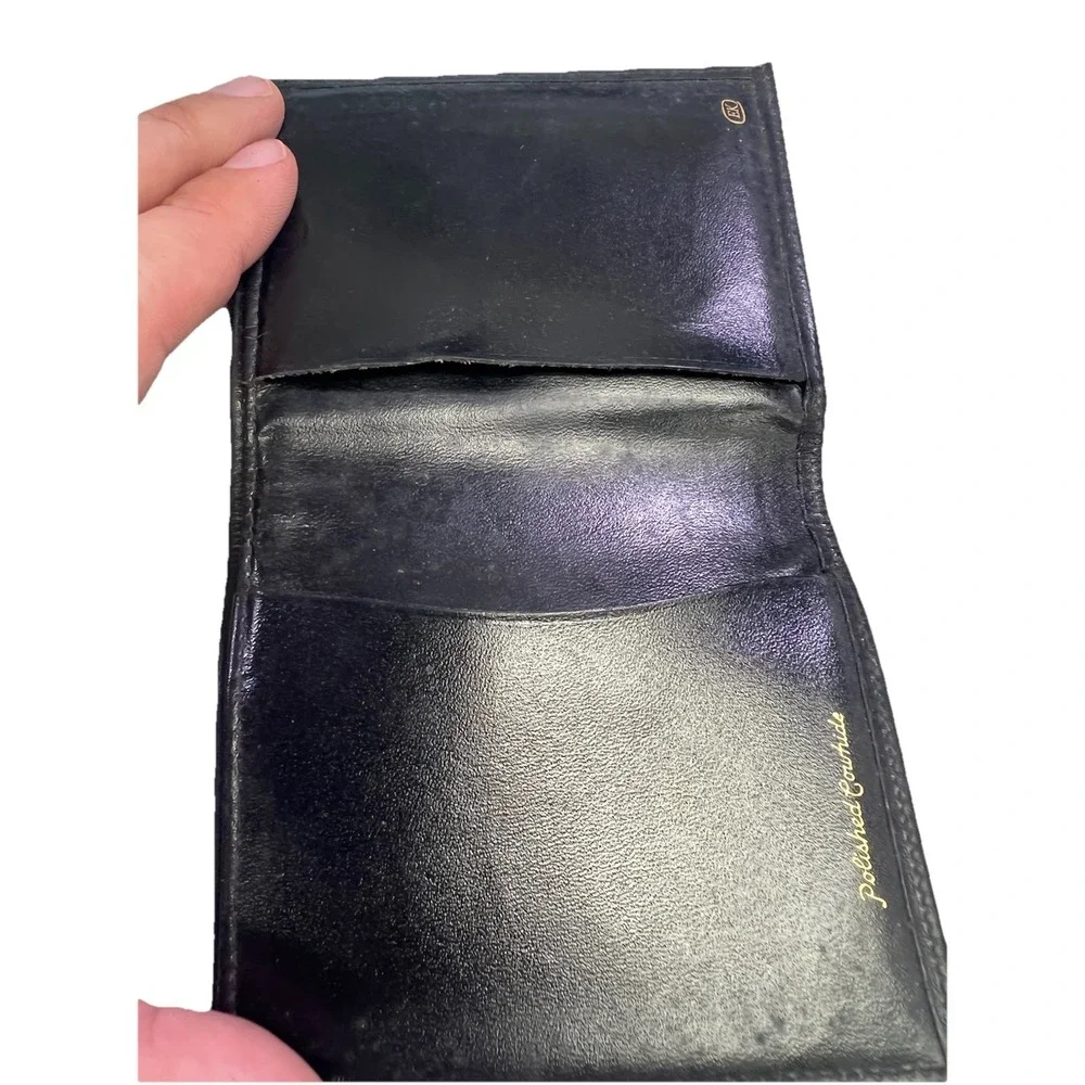 Vintage NOS 1968 Enger Kress‎ Co Heritage Men's Black Bifold Wallet Leather